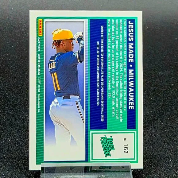 2025 Jesus Made Bowman Chrome Lazer Foil RC's Milwaukee Brewers Top Prospect - Picture 3 of 5